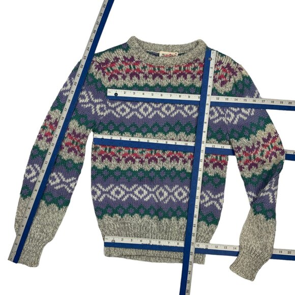 Currants By Jeri Jo Vintage Sweater M Gray Wool Blend - Picture 4 of 11